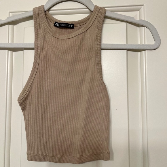 Zara Nude Crop Top - Picture 1 of 3
